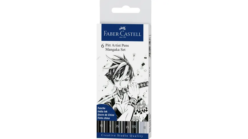 FABER CASTELL Pitt Artist Pen Tuschestift 6er Etui Mangaka Online