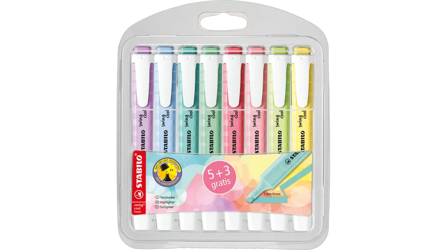 STABILO Textmarker STABILO Swing Cool 8er Pack Mit 8