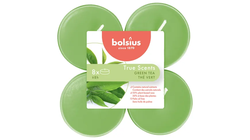 Bolsius Maxi Teelichte True Scents 8h 8er Pack Green Tea Online