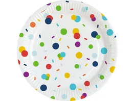 Riethmueller Partyteller Confetti Birthday 23cm 8er Pack
