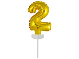 Riethmueller Folienballon Micro Size Zahl 2 Gold