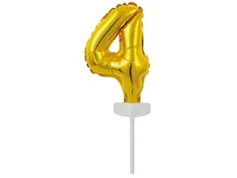 Riethmueller Folienballon Micro Size Zahl 4 Gold