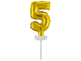 Riethmueller Folienballon Micro Size Zahl 5 Gold