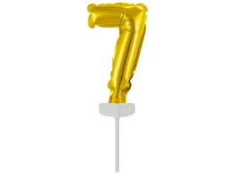 Riethmueller Folienballon Micro Size Zahl 7 Gold