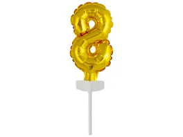 Riethmueller Folienballon Micro Size Zahl 8 Gold