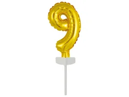 Riethmueller Folienballon Micro Size Zahl 9 Gold