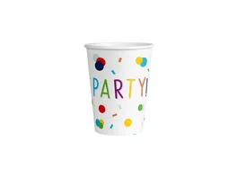 Riethmueller Partybecher Confetti Birthday 250ml 8er Pack