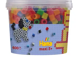 Hama Buegelperlen maxi3 Dose mit Perlen 600 Stck Neonmix