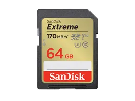 SanDisk SDXC Extreme 64GB 170 80 MB s R W 1 Jahr RescuePRO Deluxe