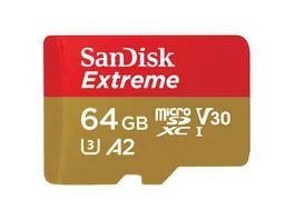 SANDISK microSDXC Extreme 64GB R170 MB s Cams Drones Adap 1 Jahr RescuePRO DX