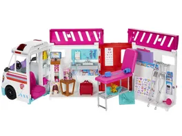 Barbie 2 in 1 Krankenwagen Spielset mit Licht Geraeuschen