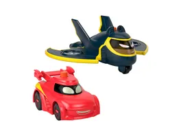 Fisher Price DC Batwheels Lichteffekt Spielzeugautos im Massstab 1 55 Redbird und Batwing 2 teiliges Spielzeug fuer Kindergartenkinder