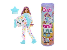 Barbie Cutie Reveal Puppe Dalmatinerkostuem und Accessoires Color Dream Reihe mit 10 Ueberraschungen