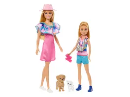 Barbie und Stacie Schwestern Puppenset mit 2 Hunden und Zubehoer