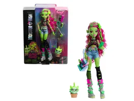 Monster High Venus McFlytrap Modepuppe mit Haustier Chewlian und Zubehoer