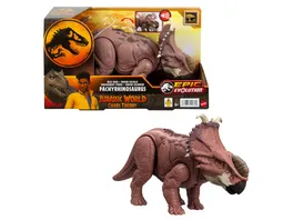 Jurassic World Wild Roar Pachyrhinosaurus Dinosaurier Actionfigur Spielzeug Kopfstoss Angriff und Bruellgeraeusch