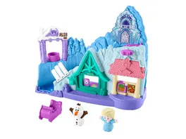 Disney Die Eiskoenigin Arendelle Schlittenabenteuer Little People Spielset fuer Kleinkinder mit 2 Figuren