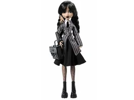 Monster High Wednesday Sammelpuppe Wednesday Addams in Nevermore Academy Uniform mit Eiskaltem Haendchen