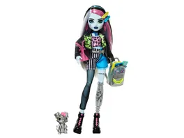 Monster High Frankie Stein Modepuppen mit Frankies Haustier Watzie und Zubehoerteilen