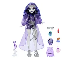 Monster High Spectra Vondergeist Modepuppe mit Frettchen Rhuen und Zubehoerteilen