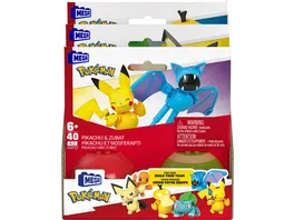 MEGA Pokemon Pokeball Bauspielzeug Set mit 2 Actionfiguren 45 Teile fuer Kinder