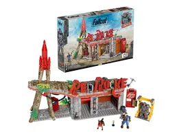 MEGA Fallout Red Rocket Bauspielzeug Set mit 2 Actionfiguren 824 Teile fuer Sammler