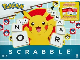 Scrabble Pokemon Brettspiel klassisches Familienwortspiel mit zwei Spielmoeglichkeiten fuer 24 Spieler deutsche Ausgabe