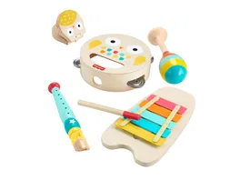 Fisher Price Musik Geschenkset mit Holzinstrumenten fuer Kleinkinder 6 Teile