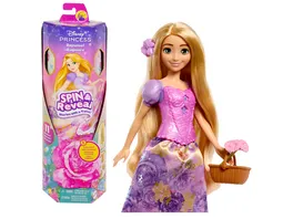 Disney Prinzessin Spin Reveal Rapunzel Modepuppe und Accessoires mit 11 Ueberraschungen