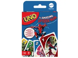 UNO The Amazing Spider Man Kartenspiel fuer Kinder Erwachsene und Familien Spieleabende inspiriert von der Marvel Comicreihe