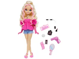 Barbie Dream Besties Barbie Malibu Modepuppe mit 8 Zubehoerteilen zum Thema Make up und Haare