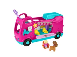 Fisher Price Little People Barbie Little Dreamcamper Wohnmobil Spielset mit Musik Lichtern und 2 Figuren mehrsprachige Version