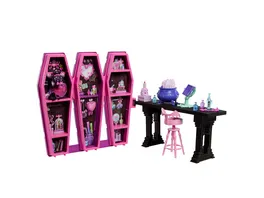 Monster High Draculaura Secret Potion Room Puppen Spielset mit mehr als 12 Accessoires und ueberraschenden Verwandlungen