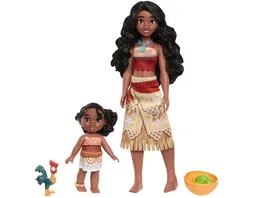 Disney Vaiana 2 Schwesternset Vaiana und Simea mit 2 Modepuppen und 3 Zubehoerteilen inspiriert vom Film