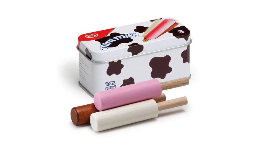 Kaufladenartikel für Kinder, Erzi 14015 EIS Mini Milk aus Holz in der Dose 