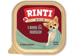 RINTI Hundenassfutter Gold Mini Hirsch Rind