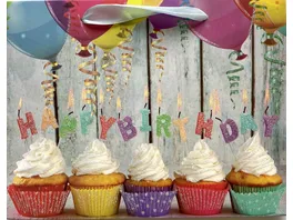 Geschenktuete Birthday Candles Cupcake Groesse S sortiert