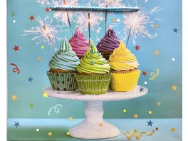Geschenktuete Birthday Candles Cupcake Groesse M sortiert