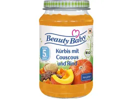Beauty Baby Babyglaeschen Bio Menue Kuerbis mit Couscous und Rind