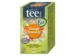 Muellers Teestube Bio Orange Rosmarin Fruechtetee aromatisiert Aufguss