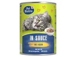 Pet Bistro Katzennassfutter Saftige Brocken mit Huhn in Sauce