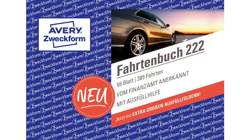 AVERY Zweckform Formular Fahrtenbuch 222, über 2 Seiten, DIN A6 Online ...