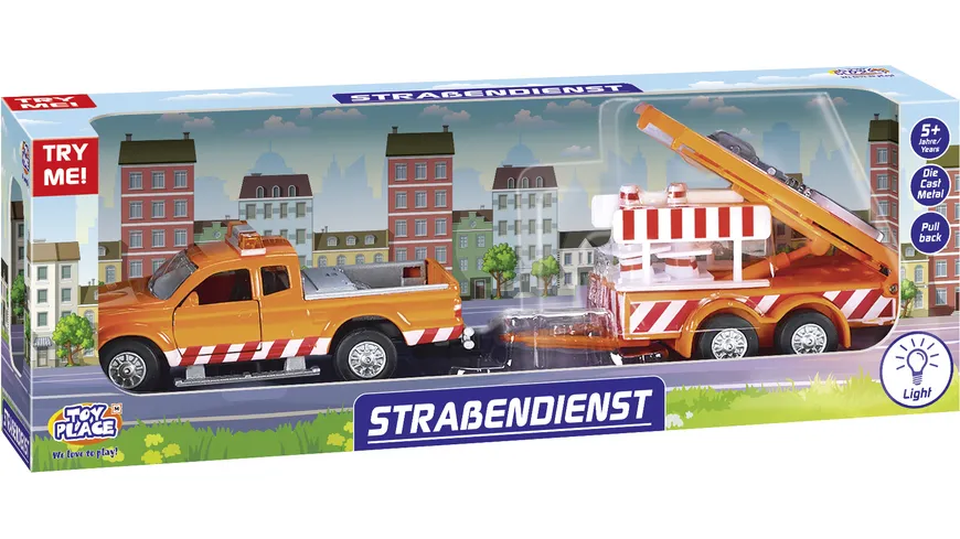 Müller - Toy Place - Fahrzeug mit Anhänger und Radlader Die Cast