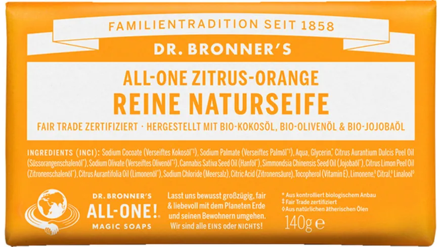 DR. BRONNER'S reine Naturseife Zitrus-Orange