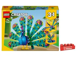 LEGO Creator 3in1 31157 Exotischer Pfau Set Liebelle oder Schmetterling