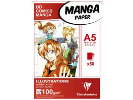 Clairefontaine Manga Block Illustration A5 50 Blatt