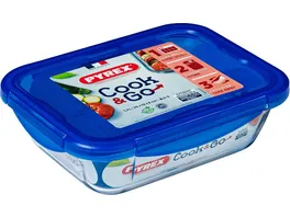 PYREX Cook Go Mehrzweckform mit Deckel 1 7 l rechteckig