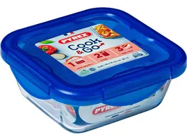 PYREX Cook Go Mehrzweckform mit Deckel 0 8 l quadratisch