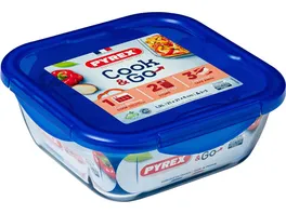 PYREX Cook Go Mehrzweckform mit Deckel 1 9 l quadratisch