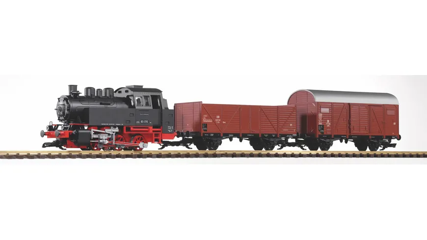 PIKO G 37120 - Gartenbahn Start-Set Güterzug BR 80 (inkl. Sound+Dampf)